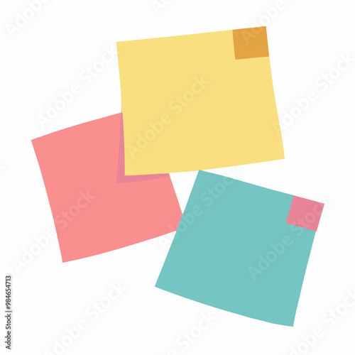 Sticky Notes Vector Illustration on White Background - SVG Files for Cricut & Silhouette