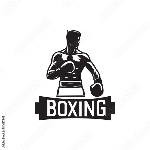 Creative Set Of Illustration Boxing Logo Design