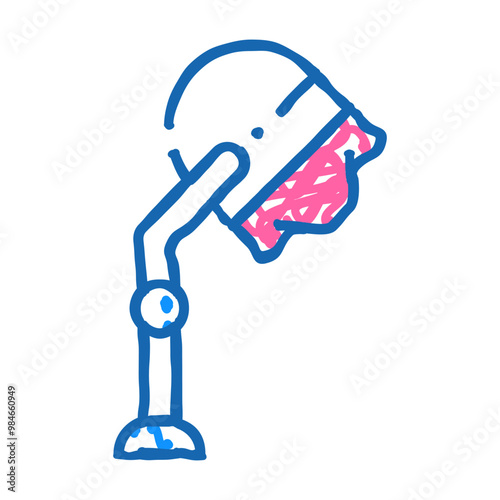 stationery hairdyer doodle icon sketch vector. stationery hairdyer sign. isolated symbol illustration