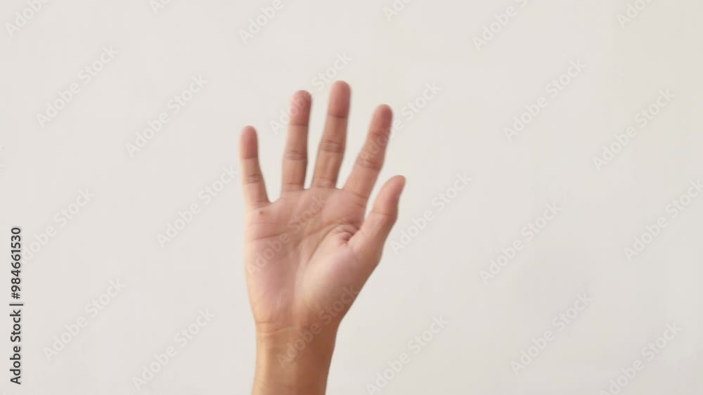 Hands, wave and sign for hello, goodbye or friendly greeting on white background in studio or communication with body. Hand gesture, person or expression of welcome, farewell or waving for attention. Hands, wave and sign for hello, goodbye or friendly greeting on white background in studio or communication with body. Hand gesture, person or expression of welcome, farewell or waving for attention.