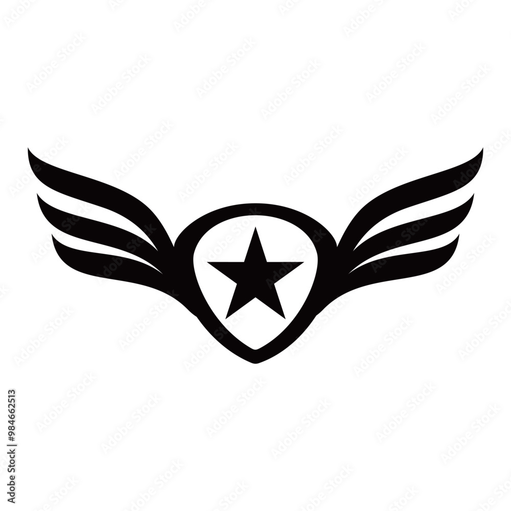 Fototapeta premium military shield wing star emblem logo design