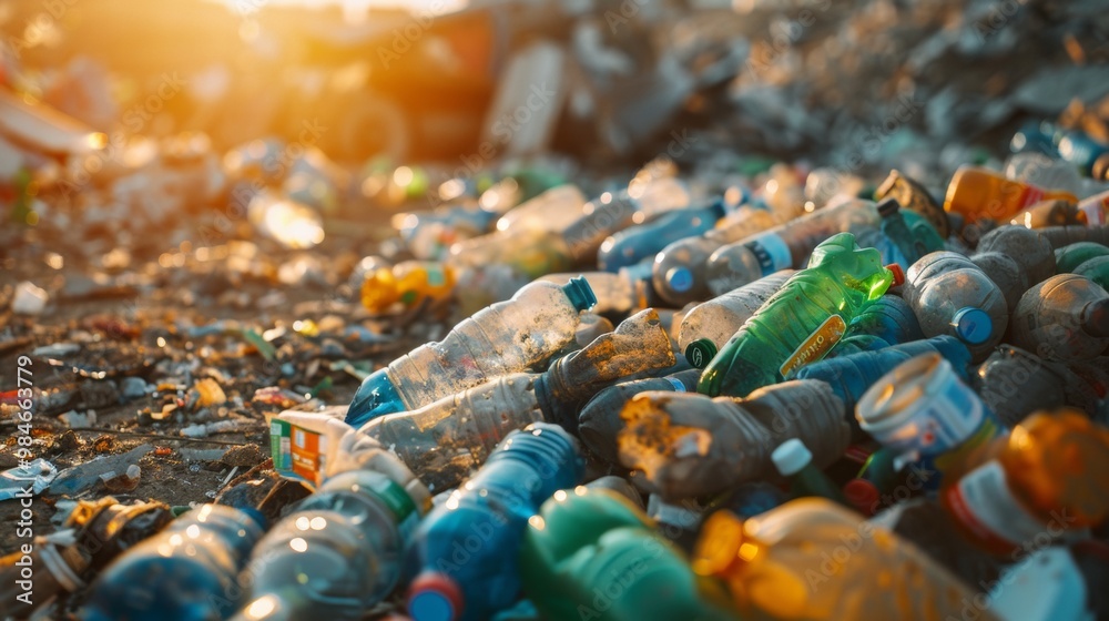 plastic bottles in a recycling bin plastic bottles in a recycling bin