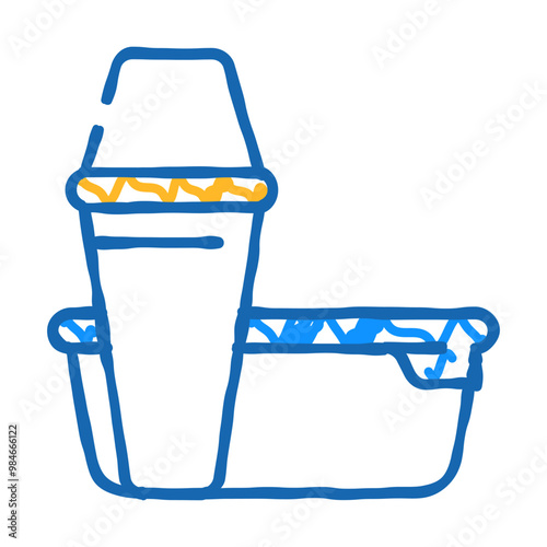 thermos and lunchbox doodle icon sketch vector. thermos and lunchbox sign. isolated symbol illustration