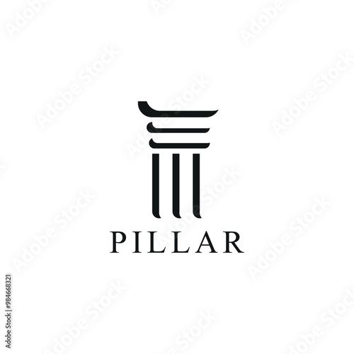 Pillar Ancient Logo Monument Line