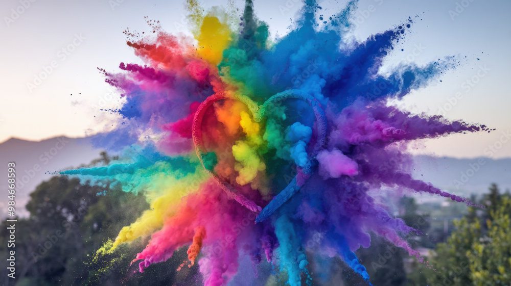 Fototapeta premium Panorama Background Of A Colorful Rainbow