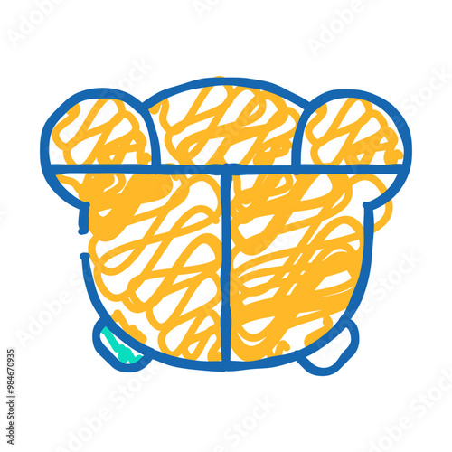 child lunchbox doodle icon sketch vector. child lunchbox sign. isolated symbol illustration