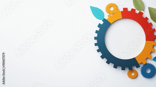 Circular infographic representing different business departments connected seamlessly, efficiency, departmental integration