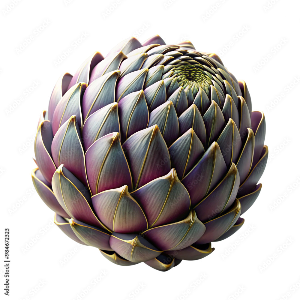 Fototapeta premium 3d rendering of dynamic artichoke. Generative AI