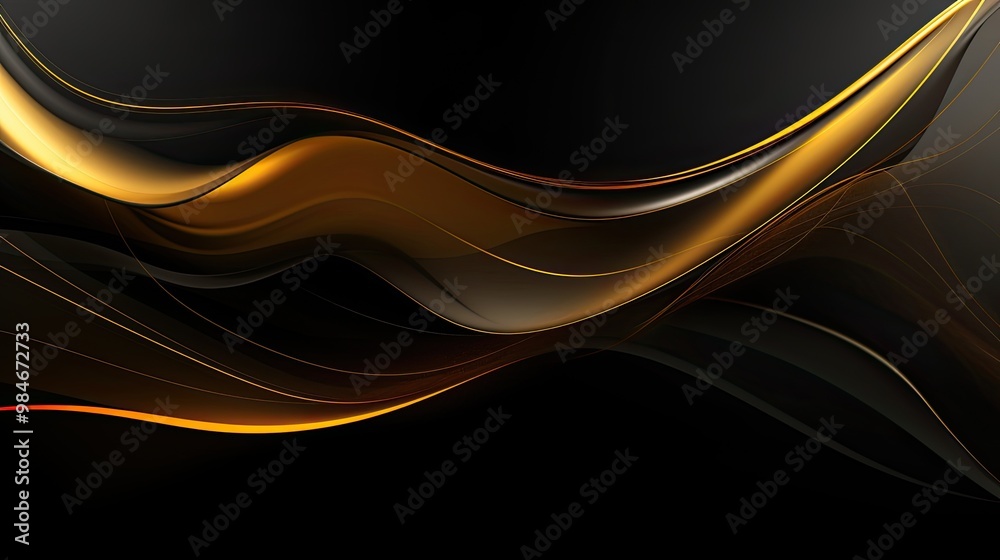 Fototapeta premium The splendor of luxury black gold abstract background.
