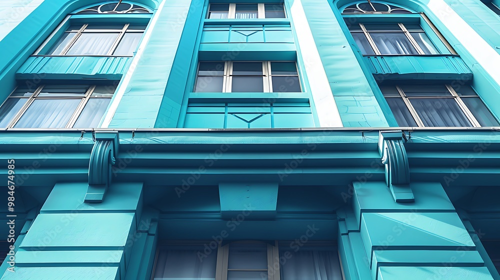 Fototapeta premium Detail of modern office building. Architectural detail of modern architecture.