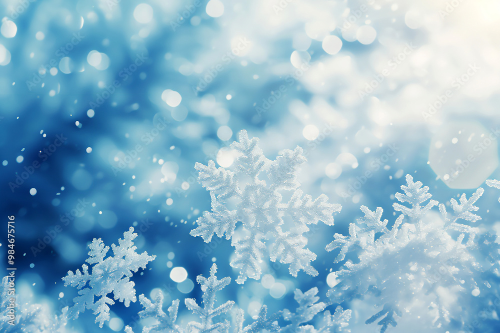 Snowflakes with snow crystals on a blue background at Christmas, festive season illustration stock image Snowflakes with snow crystals on a blue background at Christmas, festive season illustration stock image