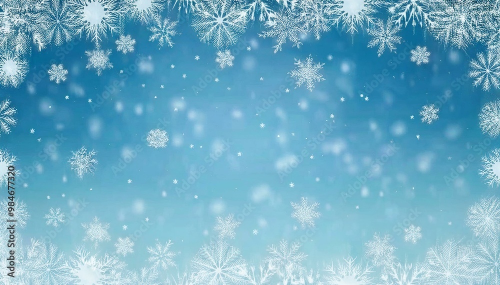 Winter Wonderland: A Serene Snowflake Scene, Winter background Winter Wonderland: A Serene Snowflake Scene, Winter background