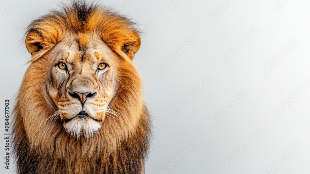 A majestic lion with a vibrant mane, showcasing its powerful presence. A majestic lion with a vibrant mane, showcasing its powerful presence.