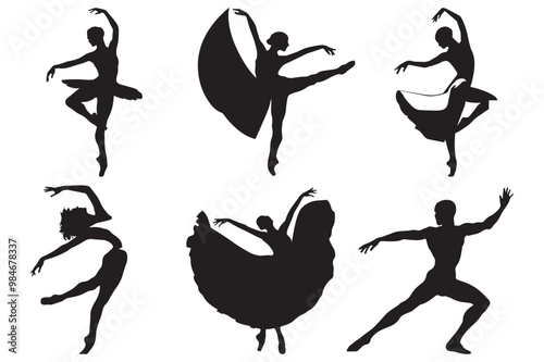 dance vector silhouette design illustrator