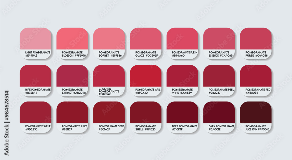 Pomegranate Color Palette, Pomegranates Color Guide Palette with Color ...