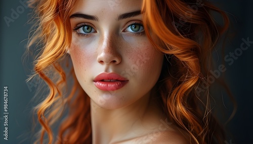 vibrant portrait with enhanced details in hair and lips, showcasing rich colors and sharp resolution at 8K quality