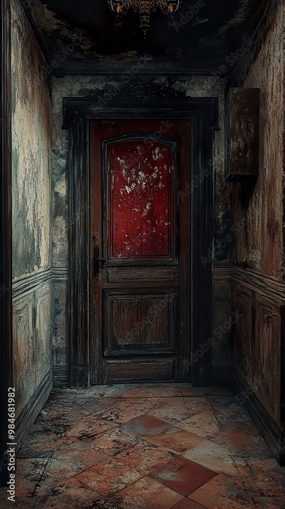 Dark and Eerie Doorway in an Abandoned House Dark and Eerie Doorway in an Abandoned House