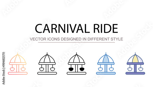 Carnival Ride icon design with white background stock illustration