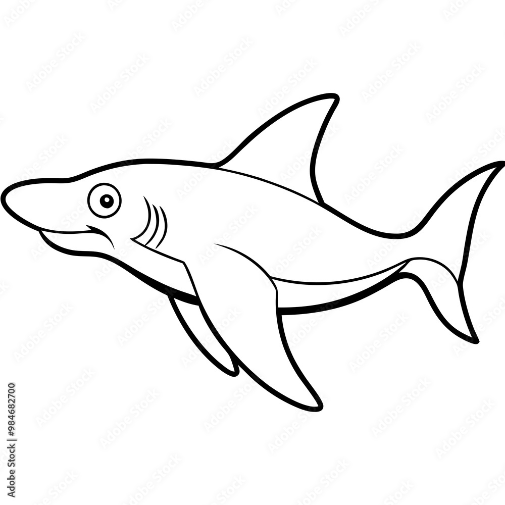 Fototapeta premium Sleek Hammerhead Shark Vector Art