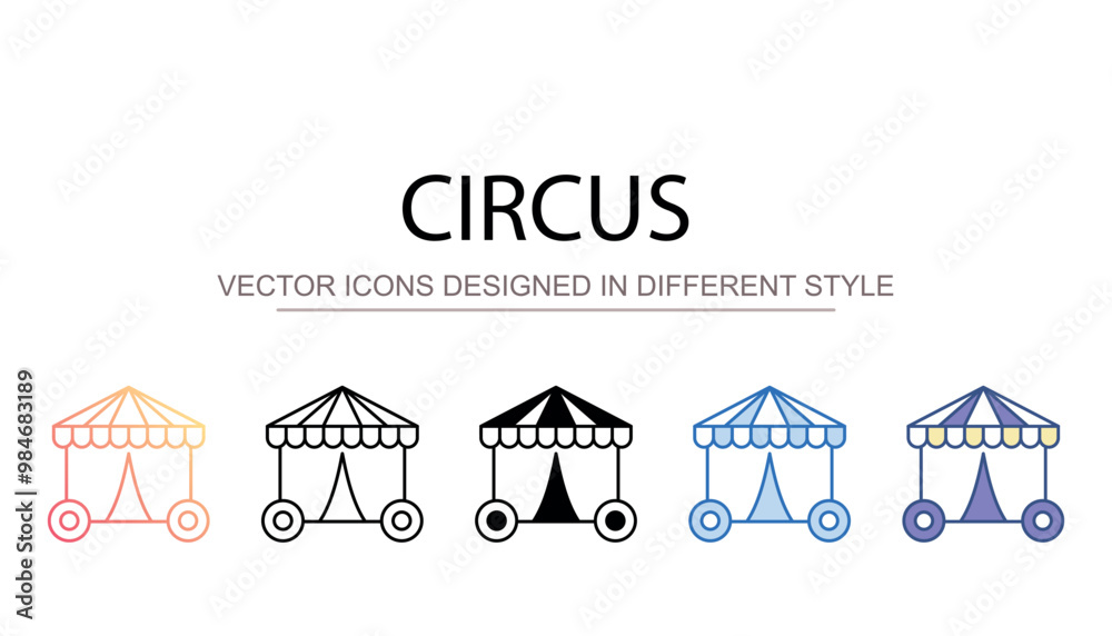 Fototapeta premium Circus icon design with white background stock illustration