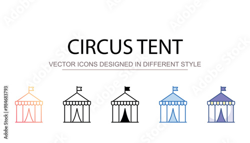 Circus Tent icon design with white background stock illustration