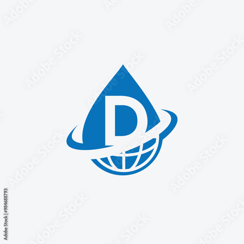 Glob And Financial Symbol With Letter D