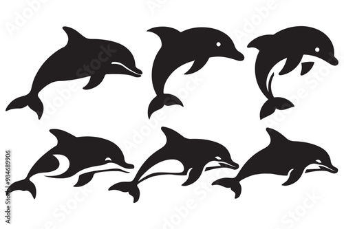 Dolphin silhouette vector illustration
