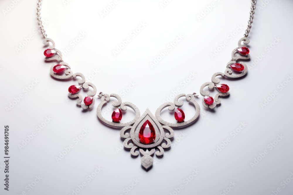 Obraz premium A luxurious ruby necklace exuding elegance and sophistication