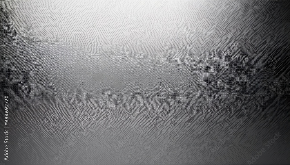 Fototapeta premium Close-up of Frosted Textured Glass Panel with Soft Light Reflection Creating a Smooth Gradient and Subtle Diagonal Patterns in Silver and Gray Tones, Ideal for Modern Design or Abstract Background