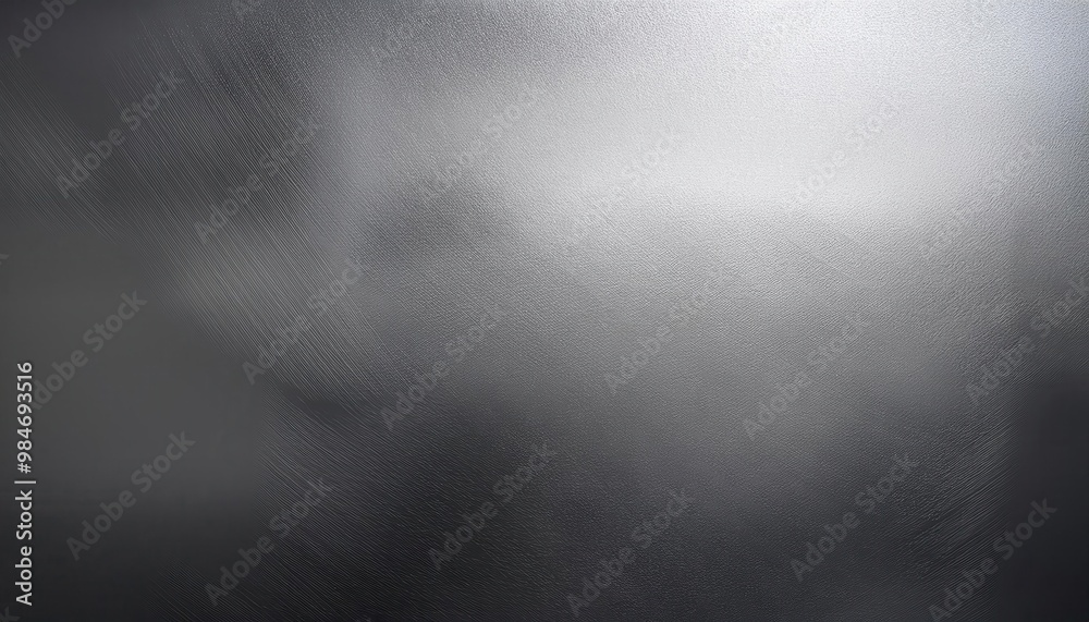 Obraz premium Close-up of Frosted Textured Glass Panel with Soft Light Reflection Creating a Smooth Gradient and Subtle Diagonal Patterns in Silver and Gray Tones, Ideal for Modern Design or Abstract Background
