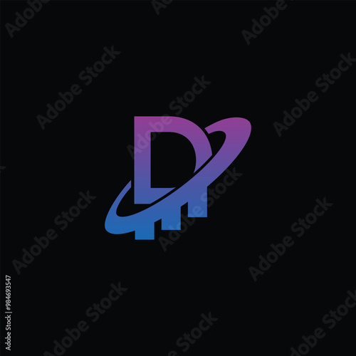 Abstract Financial Symbol And Letter D