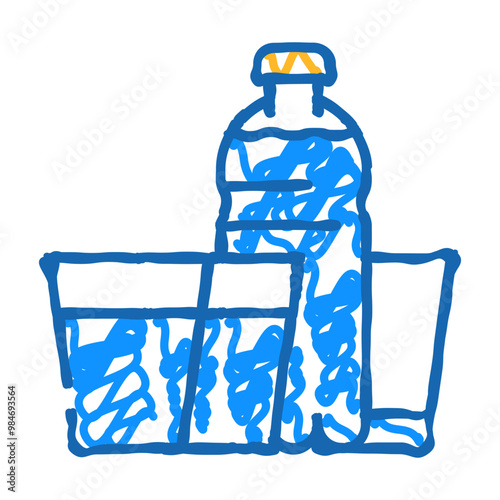 daily water intake doodle icon sketch vector. daily water intake sign. isolated symbol illustration