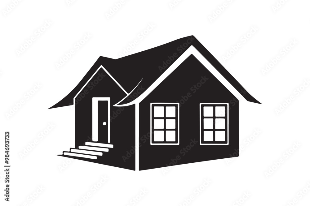 House icon silhouette vector illustration, House icon silhouette vector. House icon silhouette vector illustration, House icon silhouette vector.