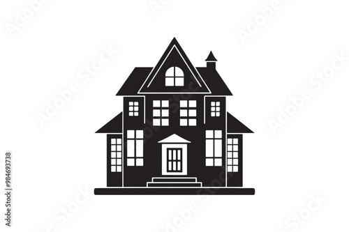 House icon silhouette vector illustration, House icon silhouette vector.