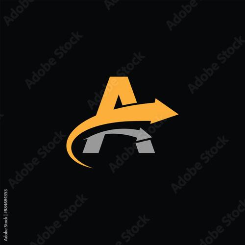 Financial Arrow Symbol And Letter A Logo