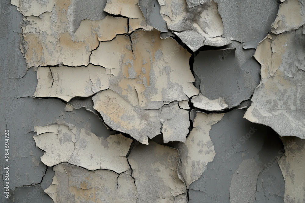 Dramatic textures of peeling paint on an old cement wall Dramatic textures of peeling paint on an old cement wall