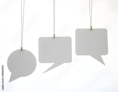minimalist set of speech bubbles isolated on white background
