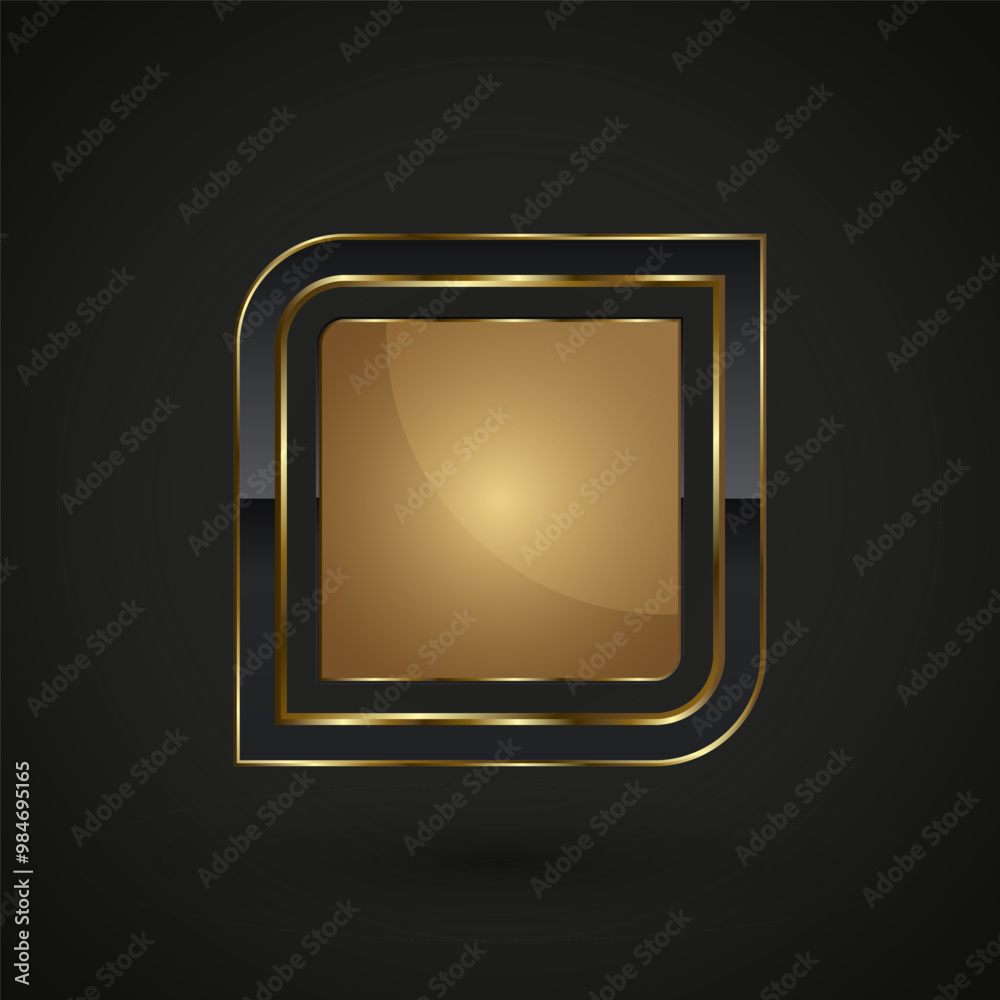 A Luxury special shape of geometrical symbol with gold stoke around it used for high level and premium value concepts, vector illustration design A Luxury special shape of geometrical symbol with gold stoke around it used for high level and premium value concepts, vector illustration design
