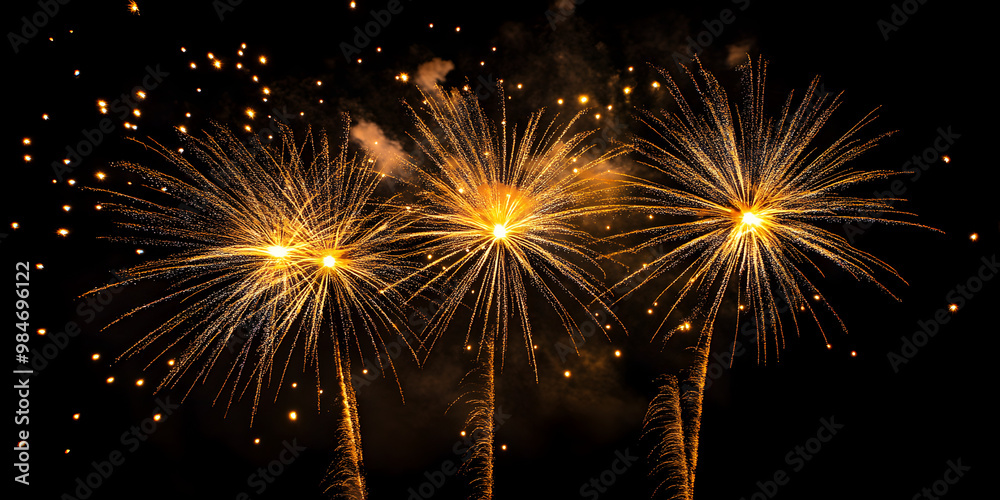 Simple fireworks in a night sky.
Simple fireworks in a night sky.