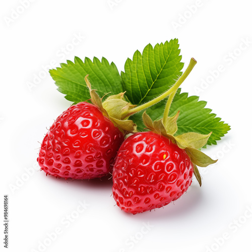 wild strawberry isolated on white background