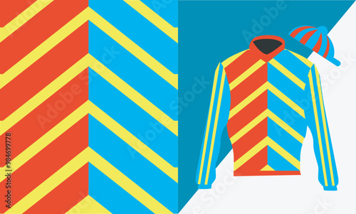 Horse Riding Jockey Silk Shirt Design, Horse Racing Uniform, Vector Jockey Silk Shirt