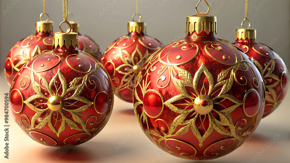 Glass balls of Christmas ornaments Glass balls of Christmas ornaments