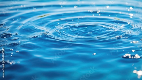 A close-up of rippling water, showcasing light reflections and a serene blue tone.