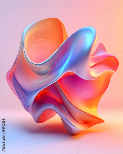 3d render of colorful deatailed shape. Dynamic futuristic background.  , Generated with Artificial Intelligance photo