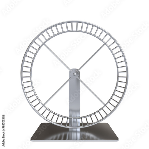 Empty metal hamster wheel 3d
