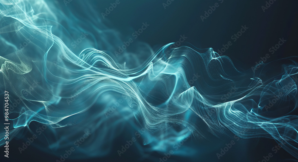 Futuristic abstract image of blue waves of smoke, creating mesmerizing visual effect. flowing patterns evoke sense of tranquility and depth, perfect for various creative projects Futuristic abstract image of blue waves of smoke, creating mesmerizing visual effect. flowing patterns evoke sense of tranquility and depth, perfect for various creative projects