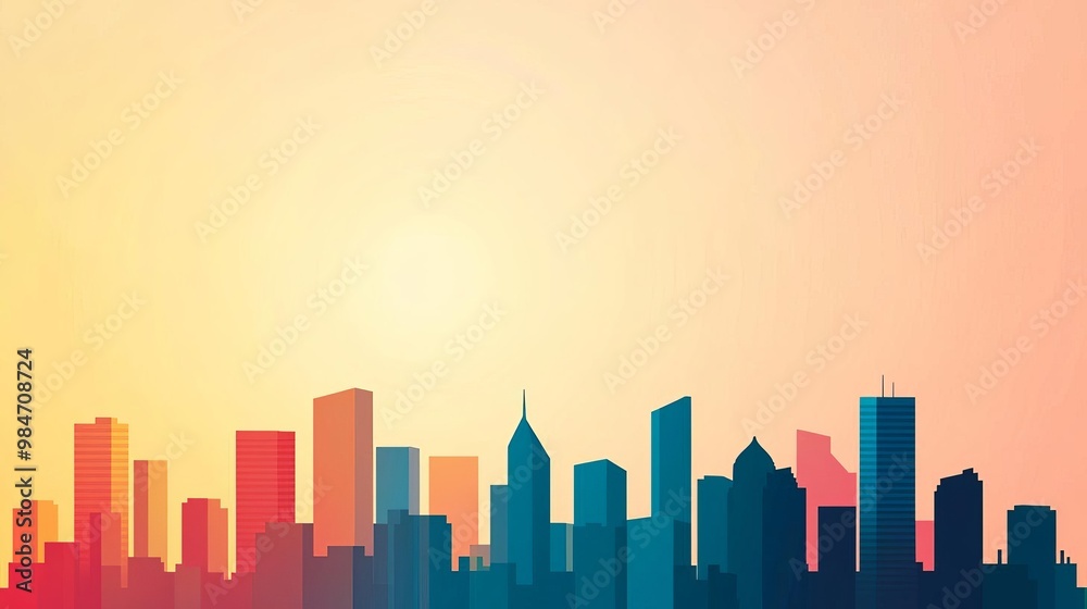 Glowing outline of a city skyline at dusk, capturing the transition from day to night, city glowtime, urban and dynamic Glowing outline of a city skyline at dusk, capturing the transition from day to night, city glowtime, urban and dynamic
