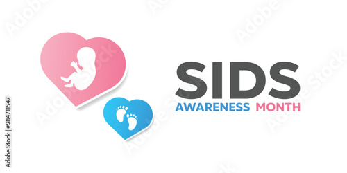 Sudden Infant Death Syndrome, SIDS Awareness Month. Baby and more.  Great for cards, banners, posters, social media and more. White background.