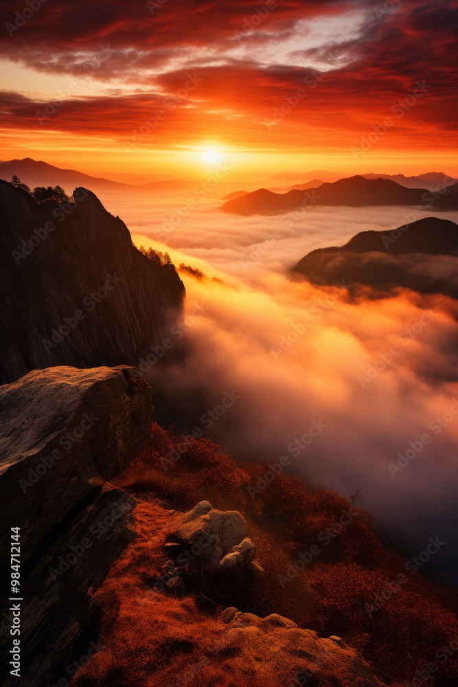 Fototapeta premium sunset in the mountains