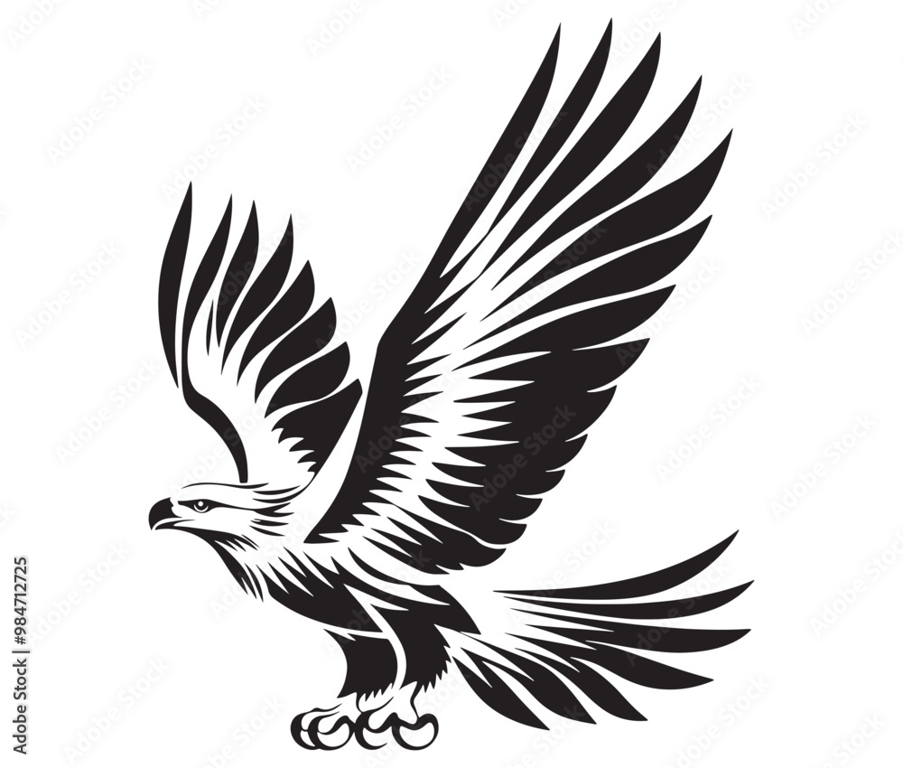 Obraz premium Flying eagle vector illustration